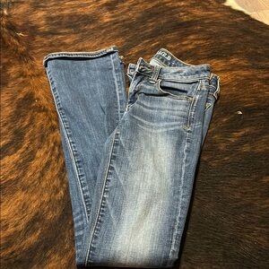 American Eagle Outfitters Blue Straight Leg Jeans with Natural Fading